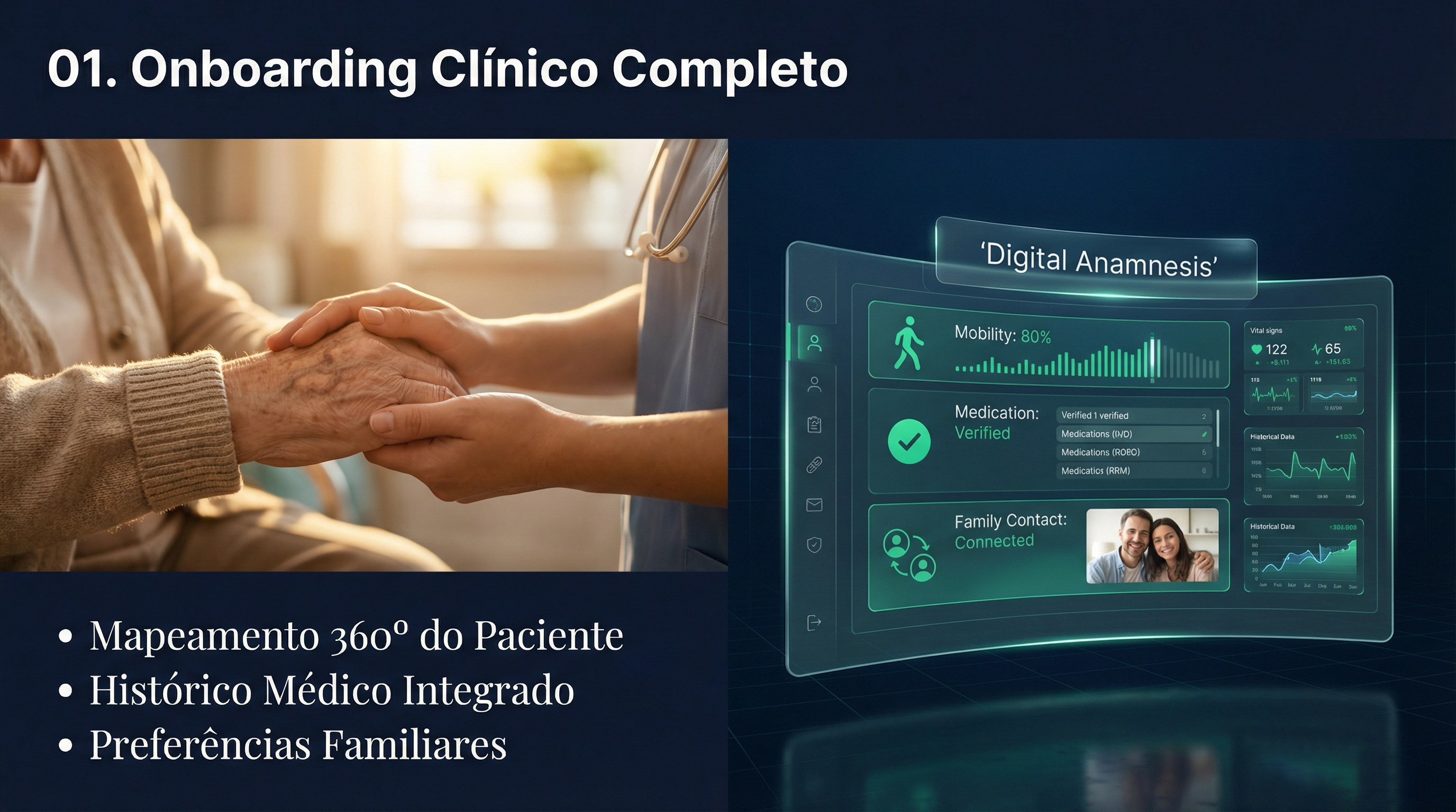 Onboarding clínico completo com tecnologia e toque humano